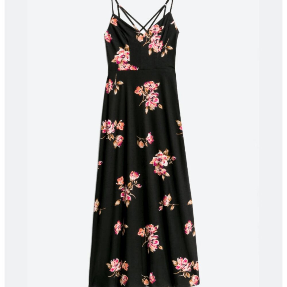 Black Knit Maxi Dress - Size M